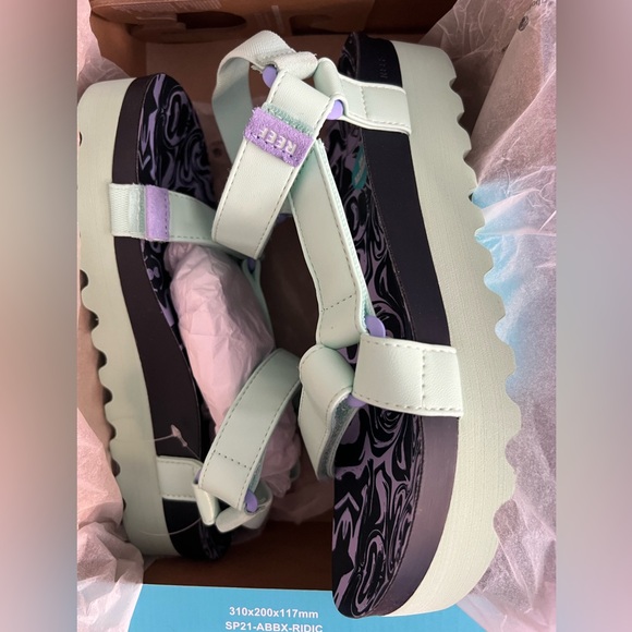 REEF Sanctuary Mint Green Platform Sandals, 9 - Picture 7 of 8